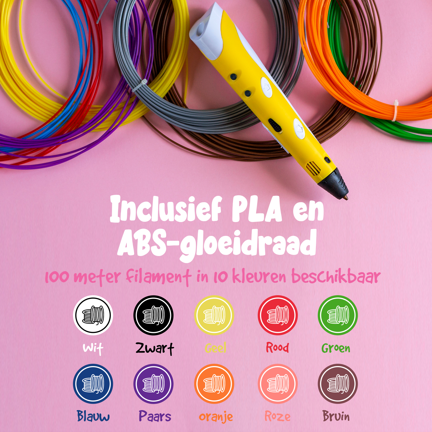 Recharge de filament-100 m-10 couleurs