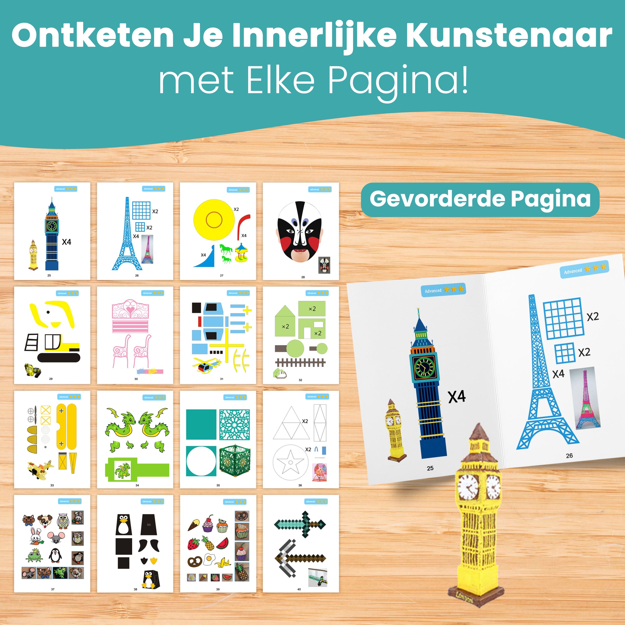 Libro di disegno con penna 3D XXL - 40 modelli