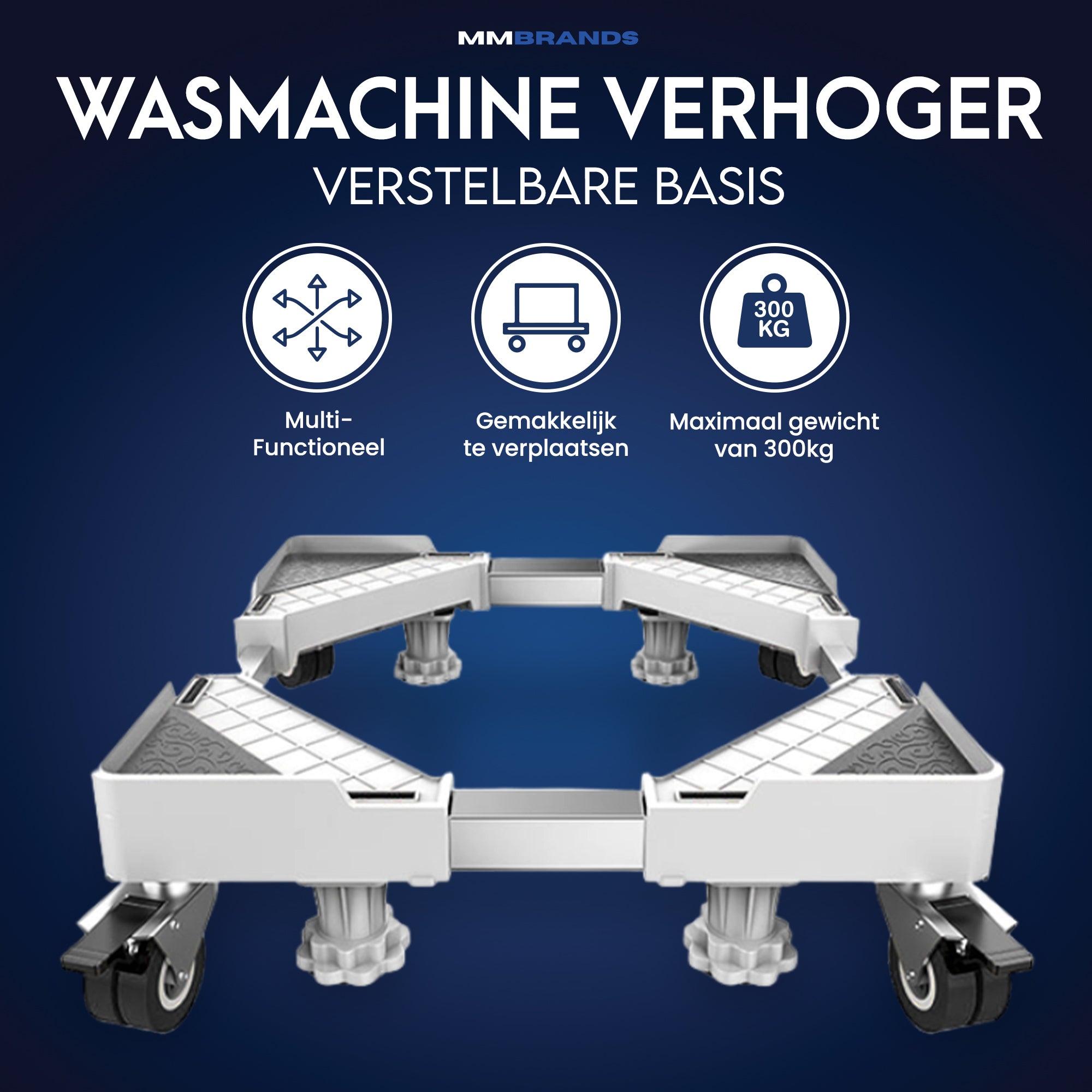 Waschmaschinen Untergestell auf Rädern – schwarze Pads