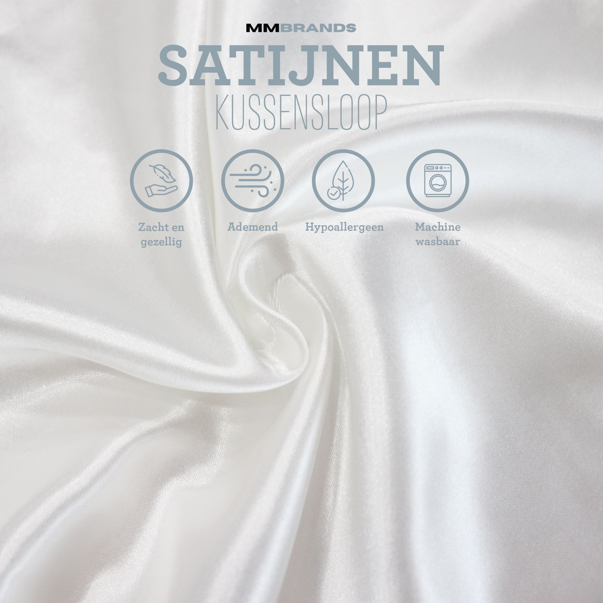 Satin-Kissenbezüge – 2 Stück – Weiß