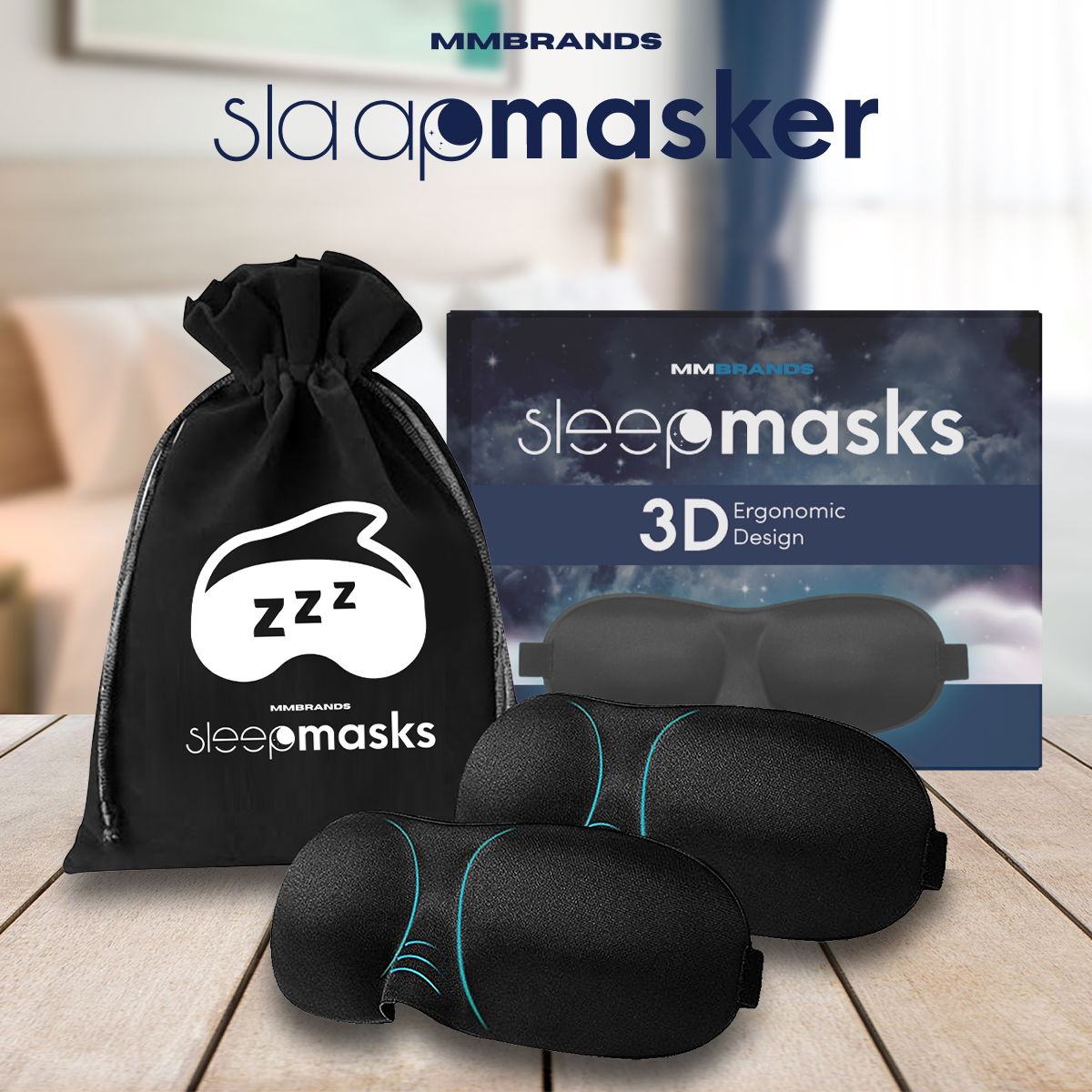 Luxuriöses Schlafmasken Set – 2-teilig – ergonomisch